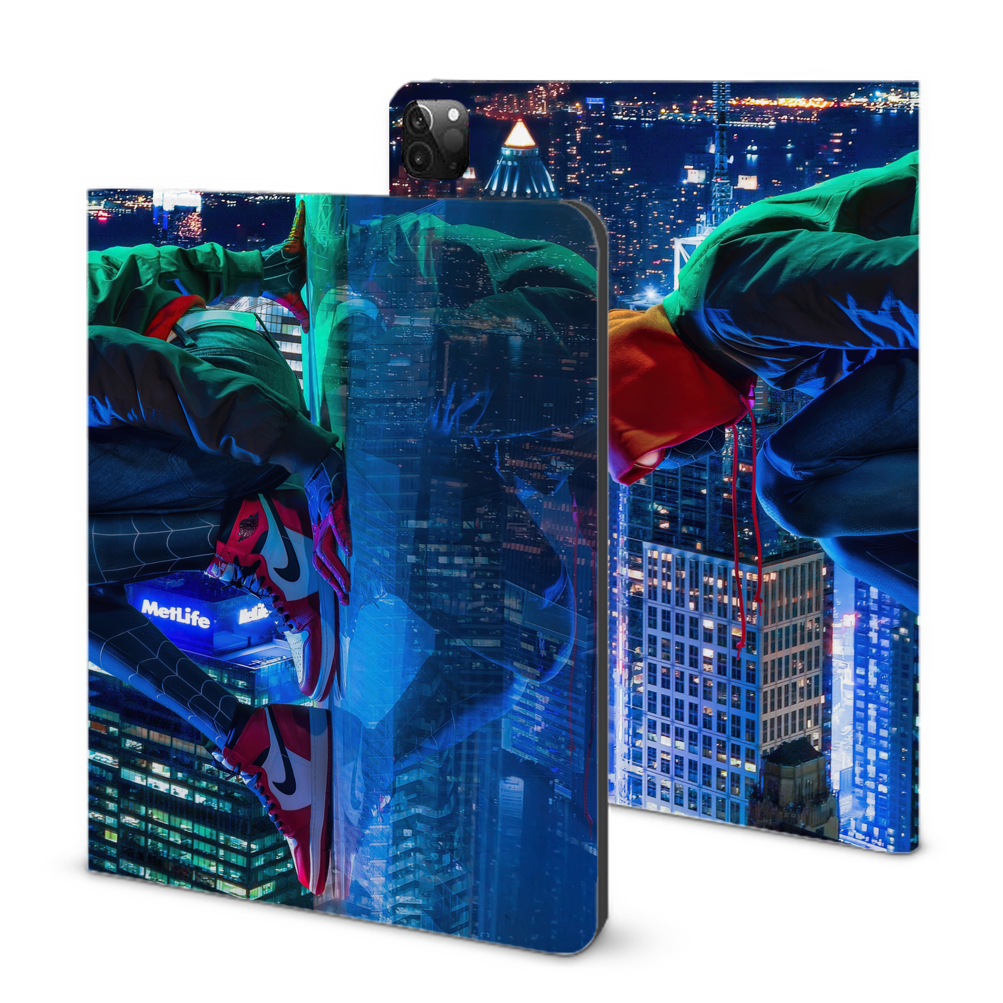 （画像用） Spider Man スパイダーマン IPadケース ペンホルダー付き ブックスタイルデザイン